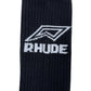 Rhude Footy Logo Sock Black/White