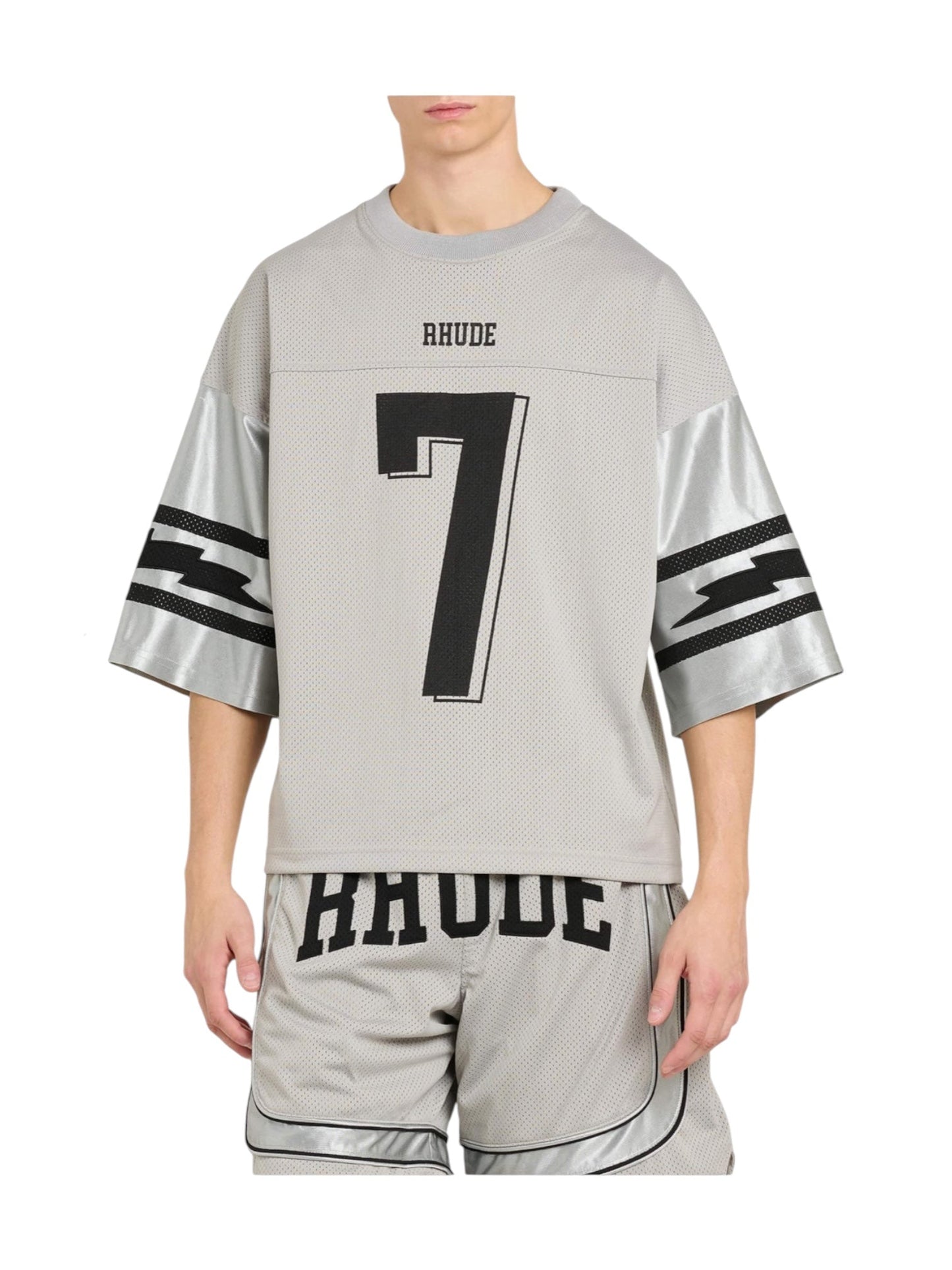 Rhude Lightning Football Jersey Grey-Silver