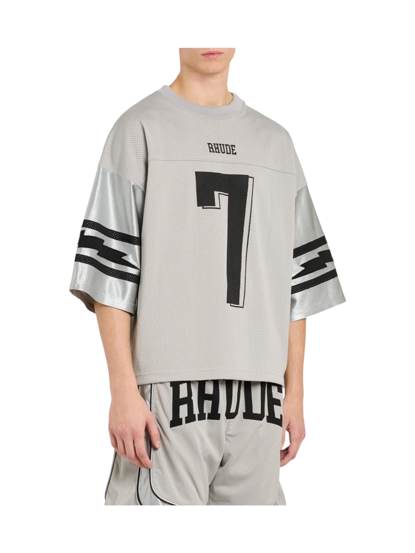 Rhude Lightning Football Jersey Grey-Silver