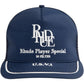 Rhude Player Special Trucker Hat Navy/White