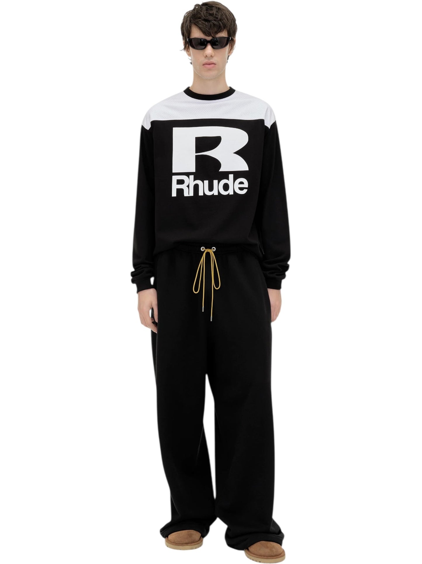 Rhude Racing Panel LS Shirt Black/White
