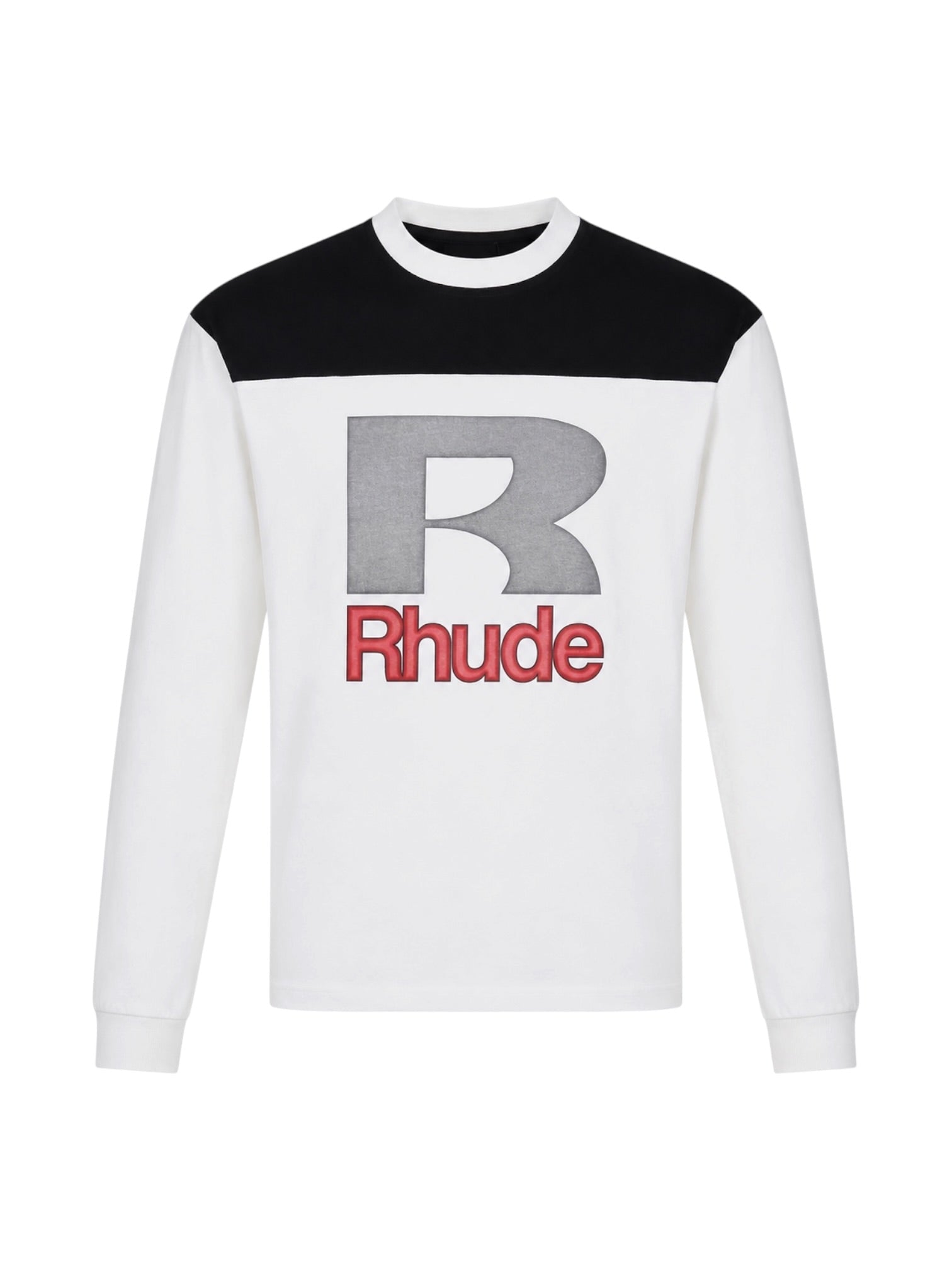 Rhude Racing Panel LS Shirt White-Black-Red