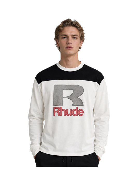 Probus Rhude Racing Panel LS Shirt White-Black-Red Rhude Racing Panel LS Shirt White-Black-Red XS