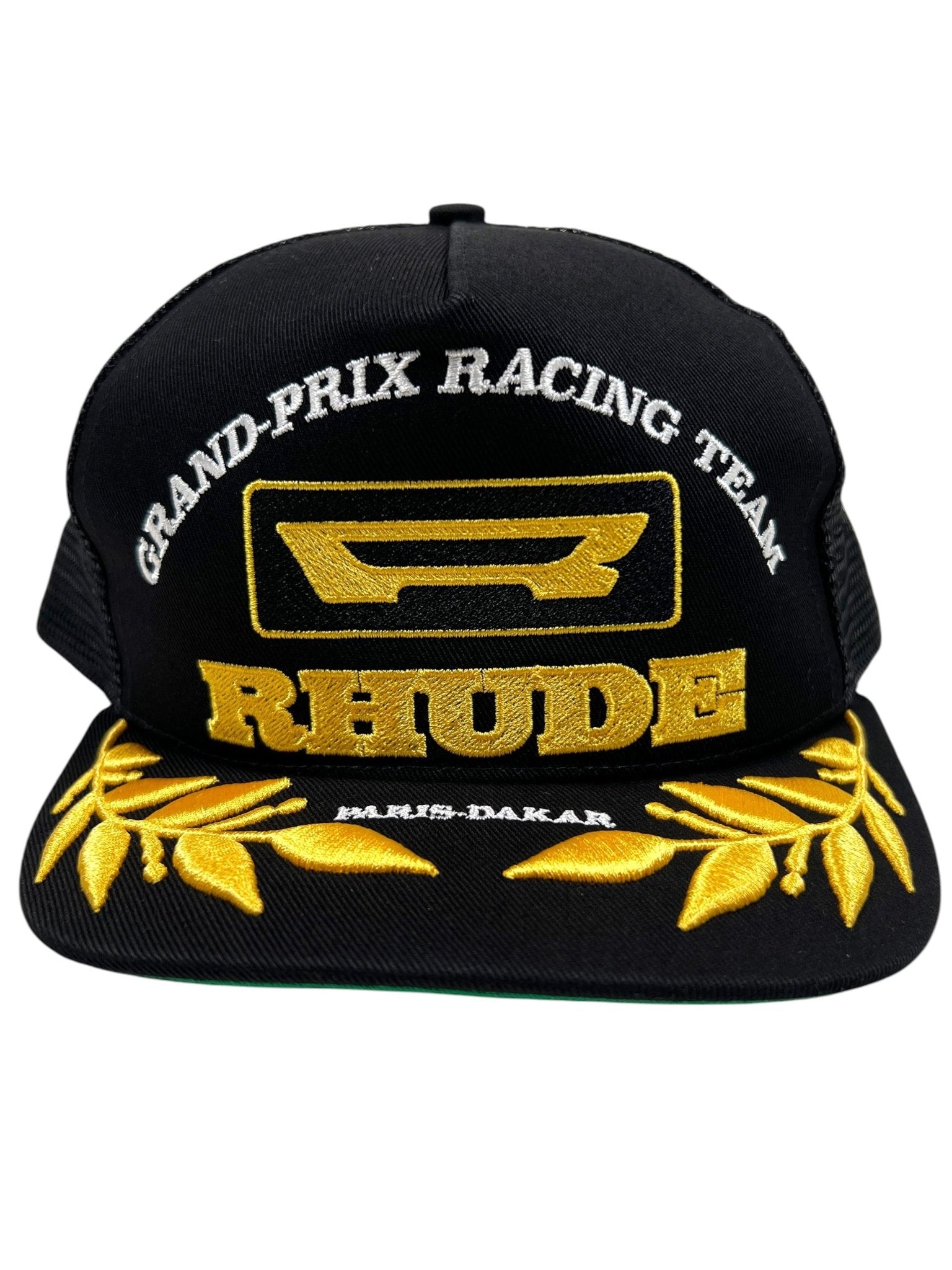 Rhude Racing Panel Trucker Hat Black/Yellow
