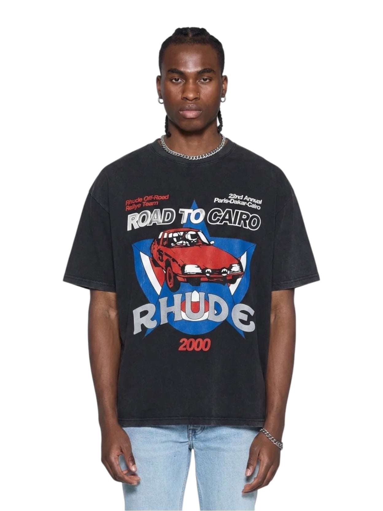 Probus Rhude Road To Cairo Tee Vtg Black/Red Rhude Road To Cairo Tee Vtg Black/Red BLACK
