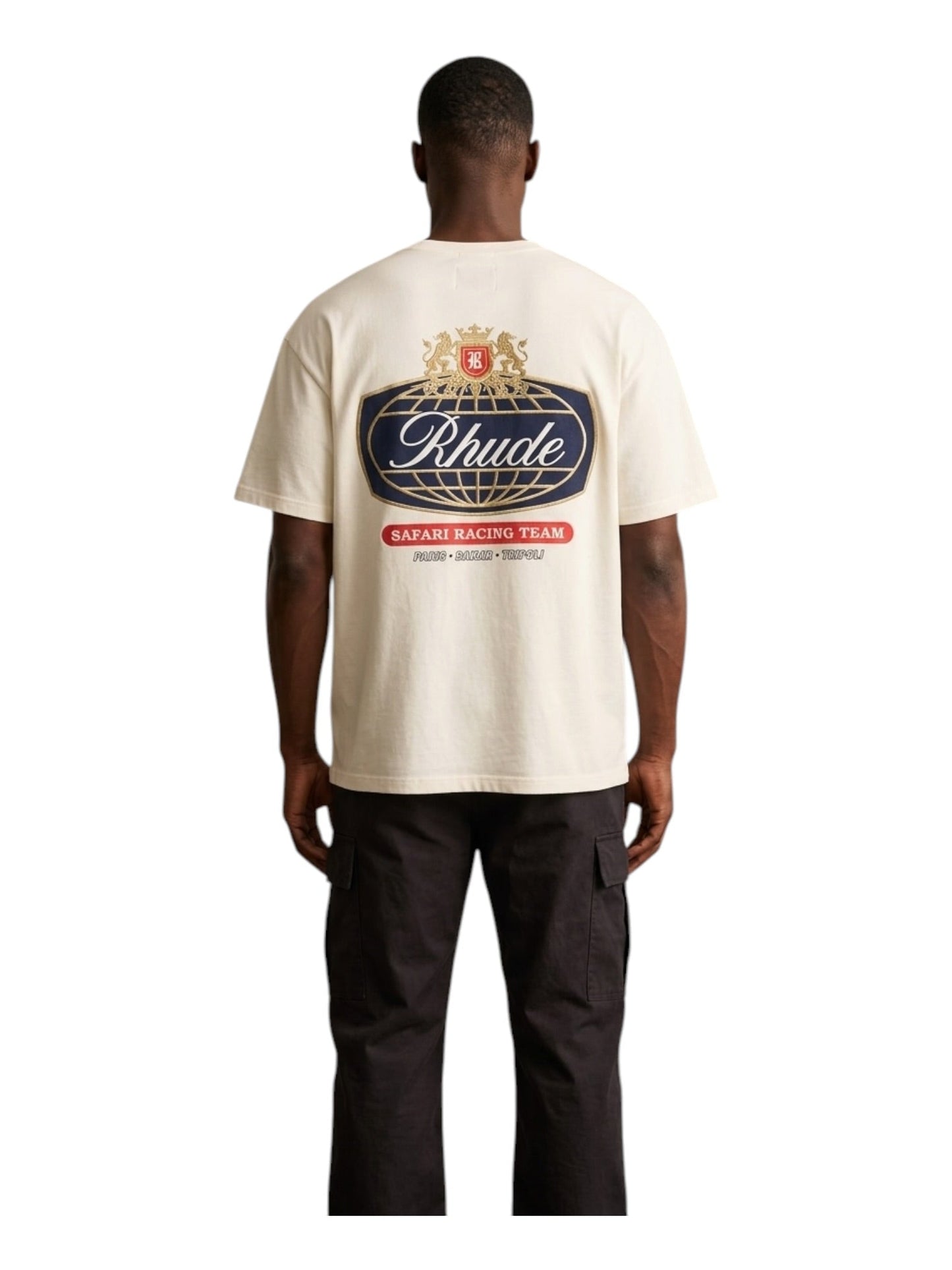 Rhude Safari Crest Tee Vintage Wht-Blue-Red