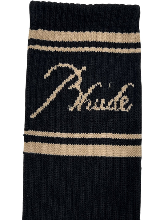 Rhude Script Logo Sock Black/Gold