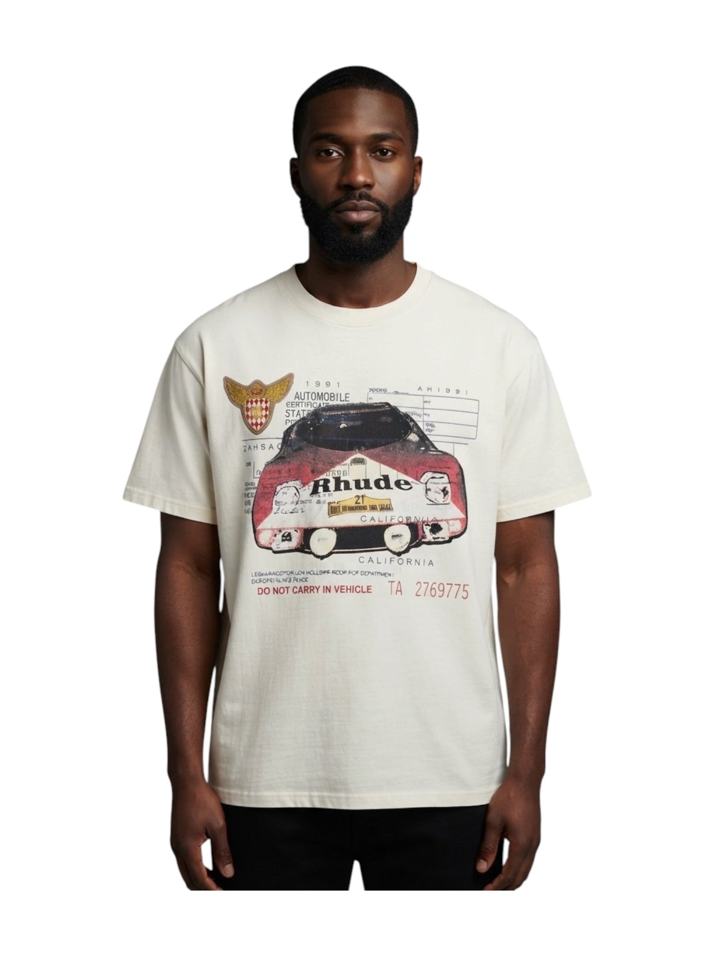 Probus Rhude Slip Tee Vintage Wht-Black-Red Rhude Slip Tee Vintage Wht-Black-Red M