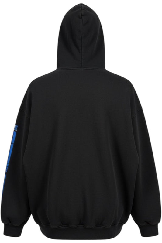 Rhude Split Petrol Logo Hoodie  Vtg Black/Red/Blue