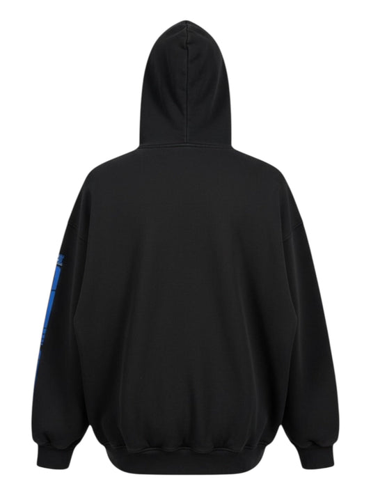 Rhude Split Petrol Logo Hoodie Vtg Black/Red/Blue
