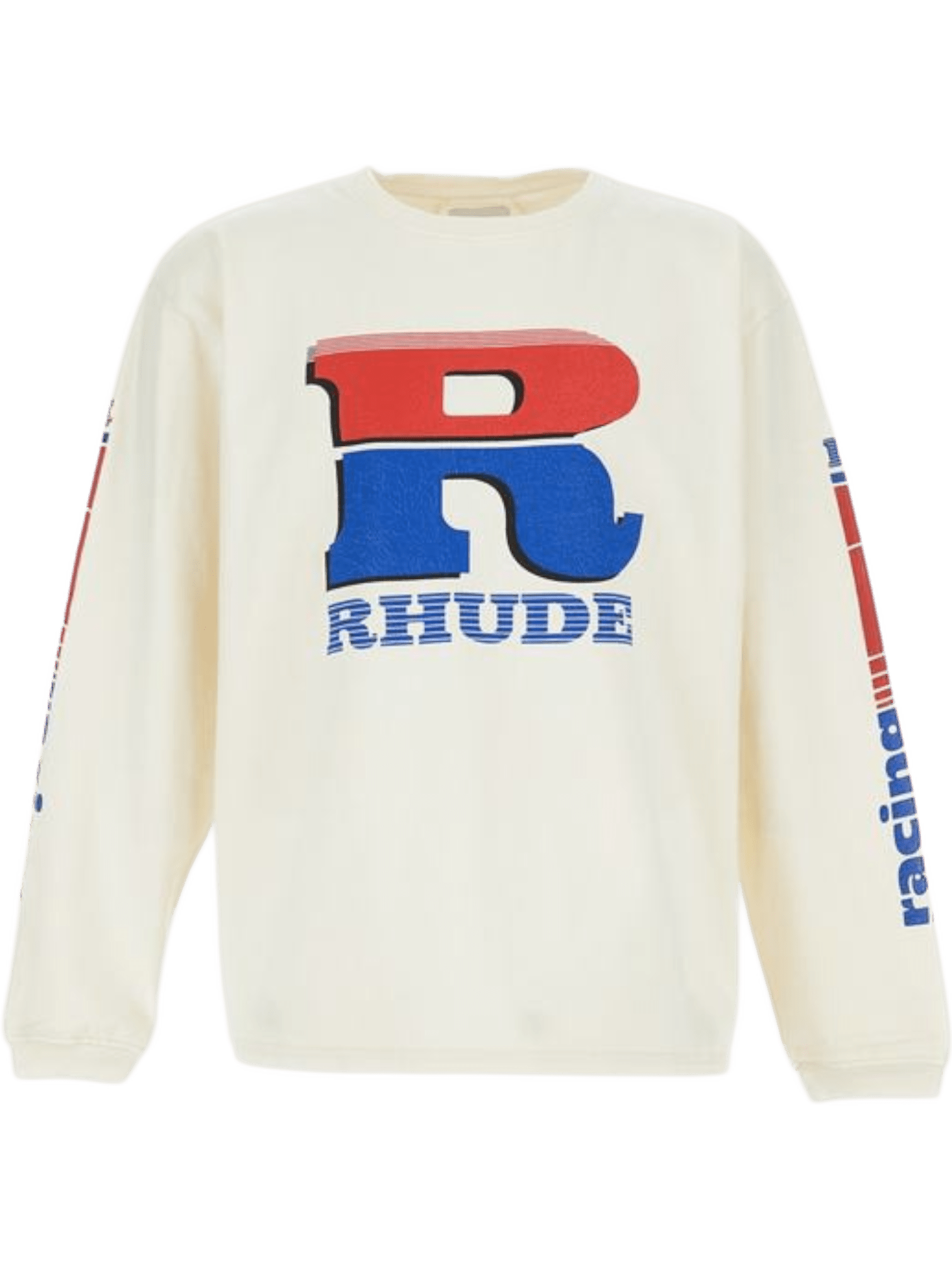 Rhude Split Petrol Logo Mesh L/S Tee Vtg White/Red