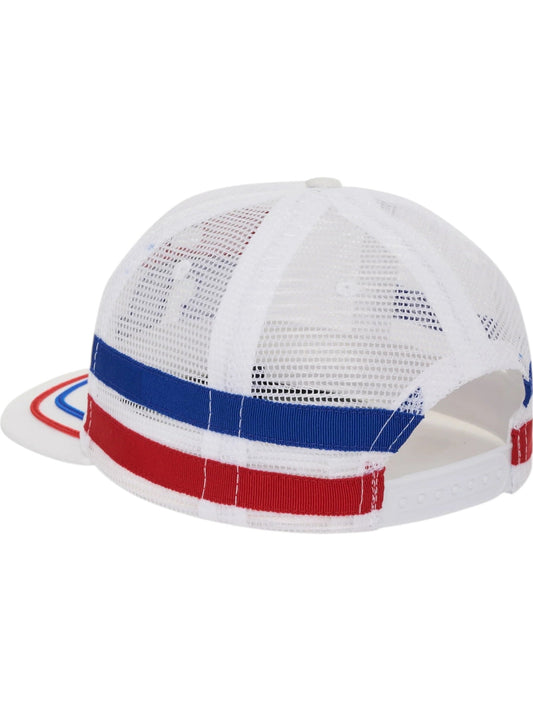 Rhude Split Petrol Logo Mesh Trucker Hat White/Red