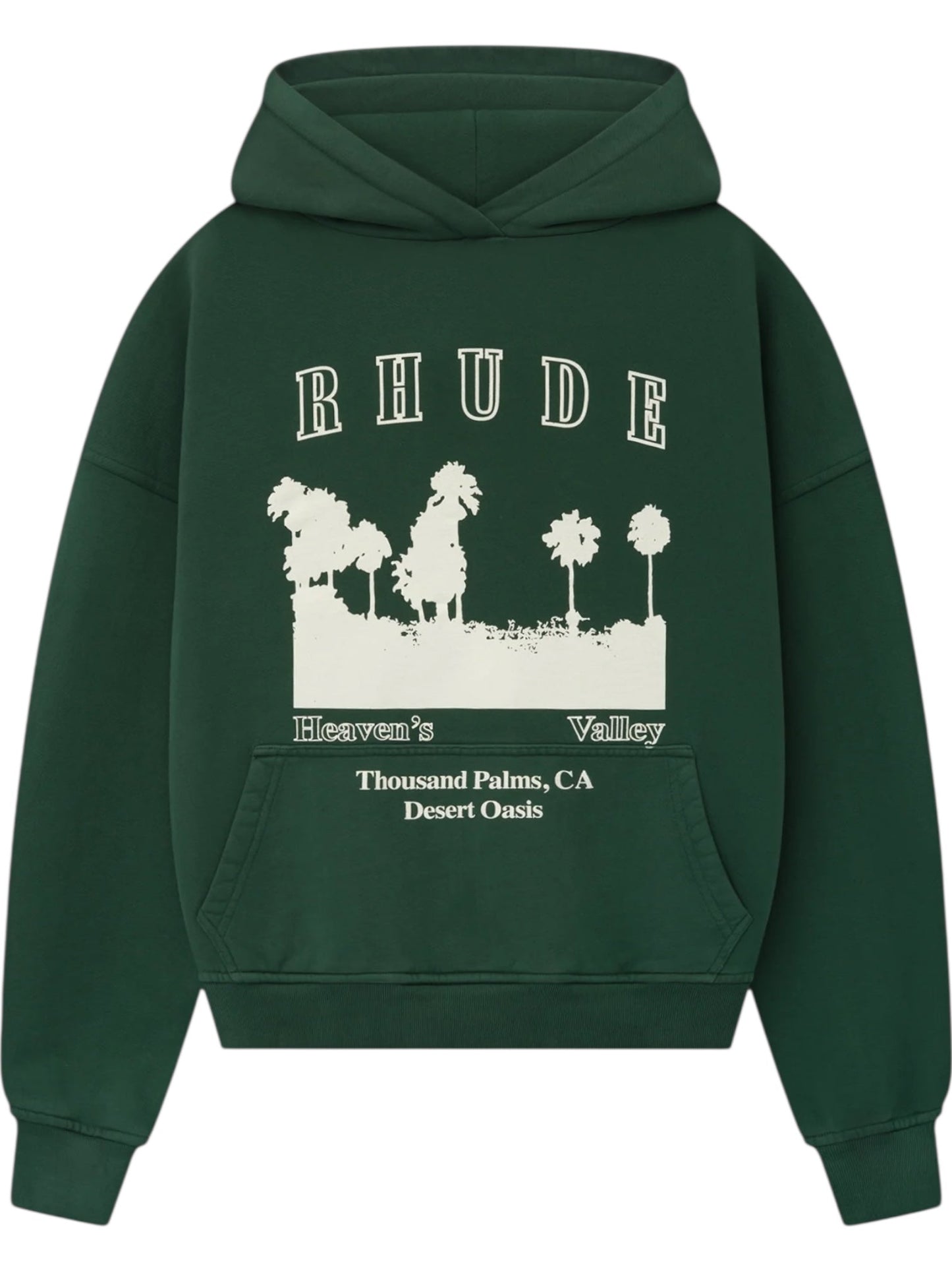 Rhude Thousand Palms Hoodie Vtg Forest Green