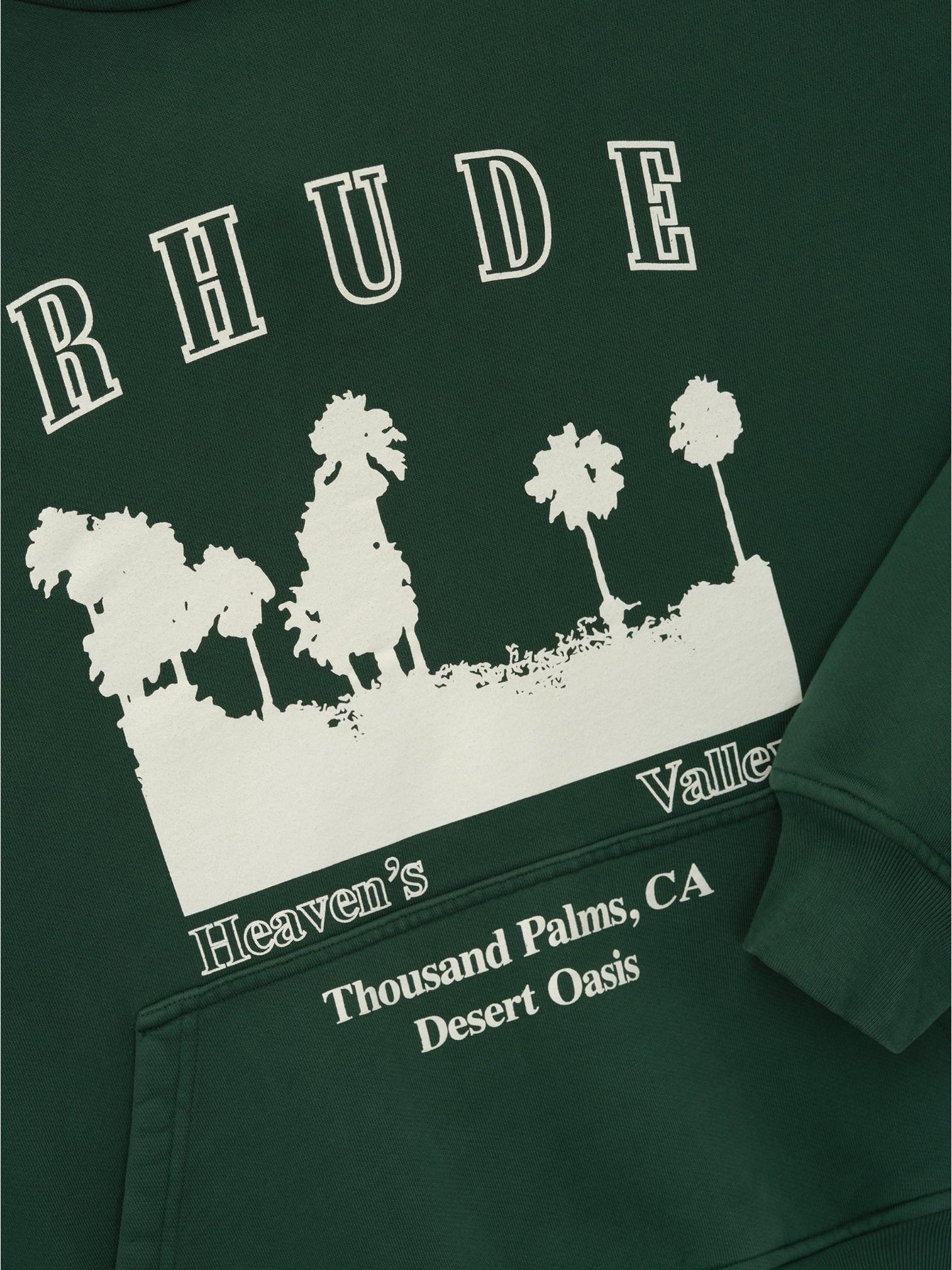Rhude Thousand Palms Hoodie Vtg Forest Green