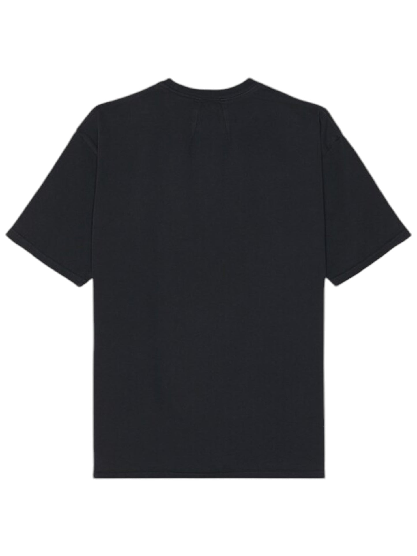 The Rhude Town And Country Tee in vintage black by RHUDE, made in the USA, is shown from the back against a white background, highlighting its cotton fabric.