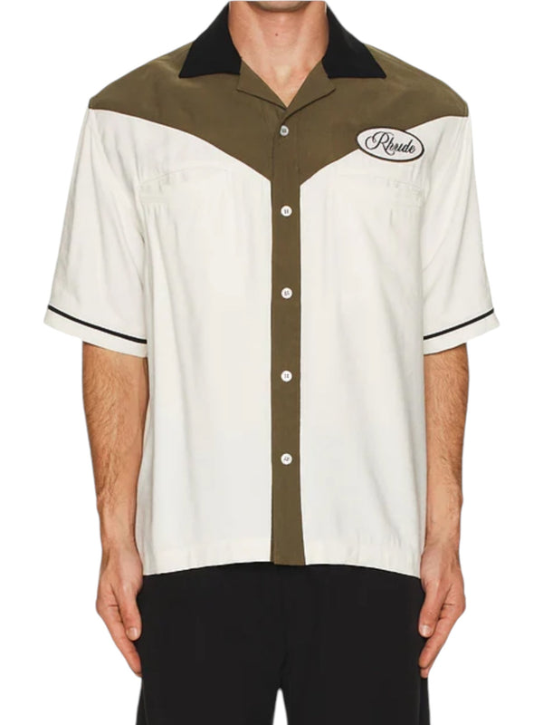 Rhude Town & Country Bowling Shirt Military