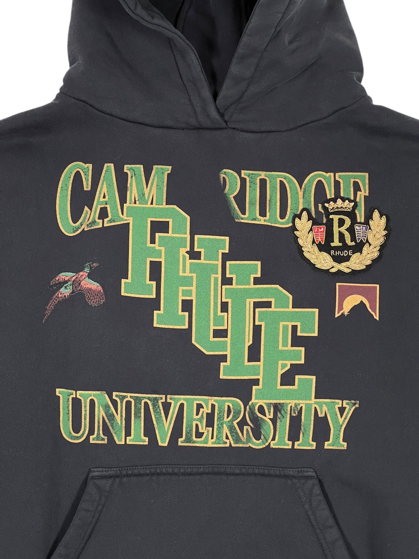 Rhude University Hoodie Vtg Black