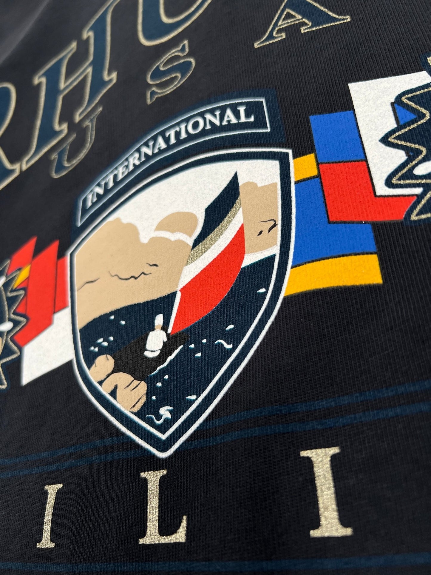 Rhude Usa Sailing Icon Tee Vtg Black/White