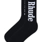 Rhude Vertical Logo Sock Black/White