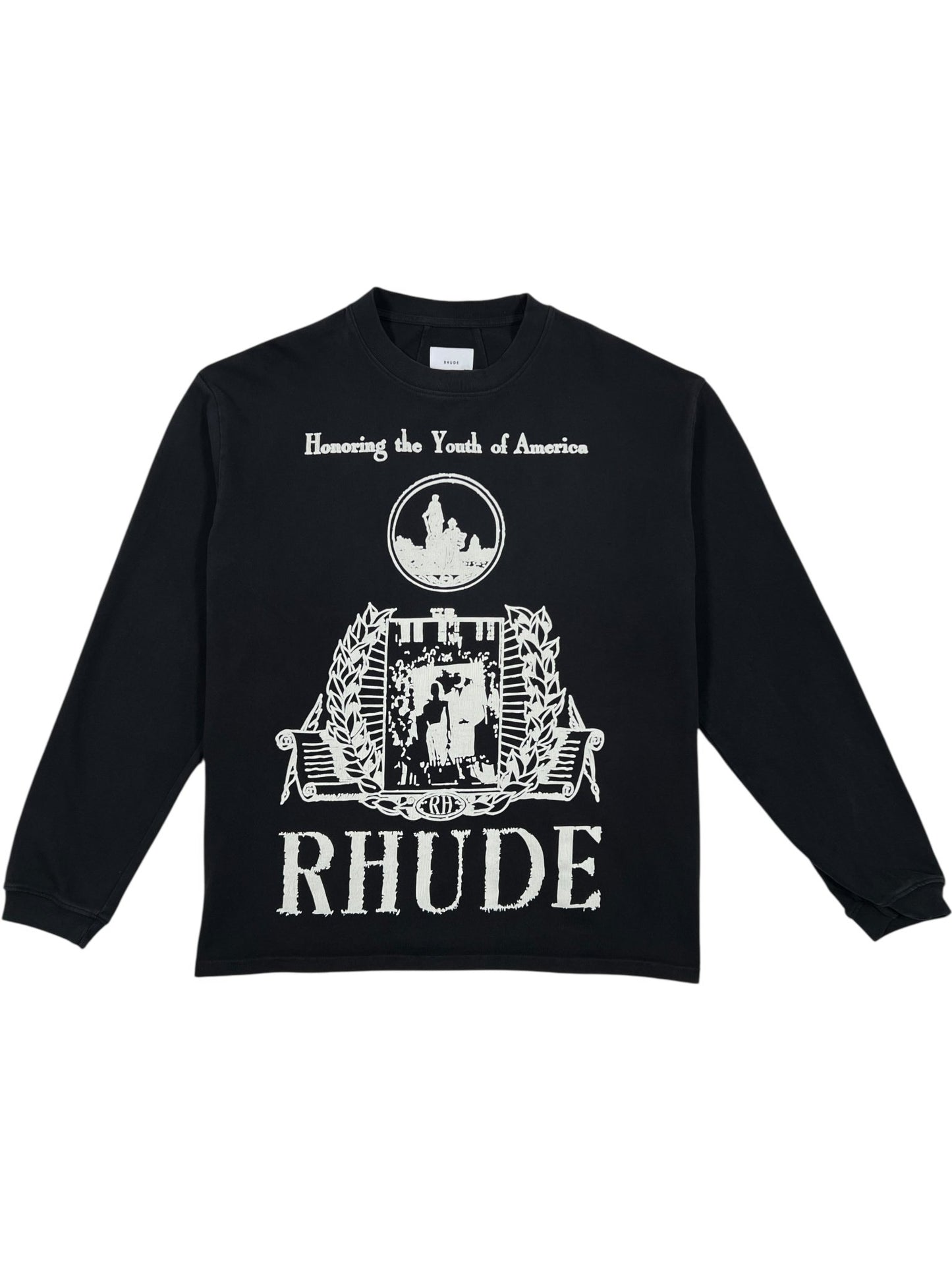 Rhude Youth Of America Ls Tee Vtg Black/White