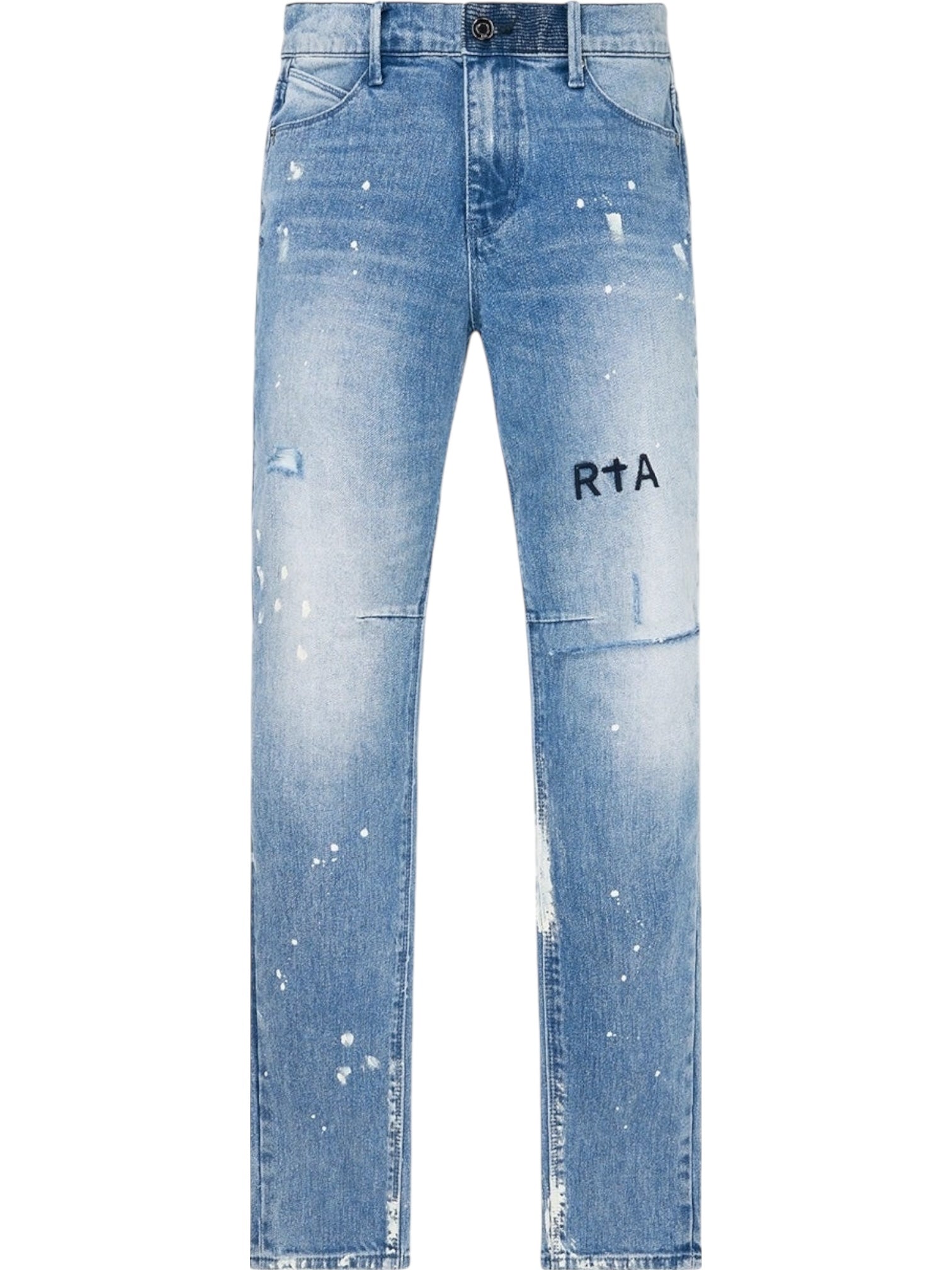RTA Clayton Jean Distressed White Paint Blue Probus