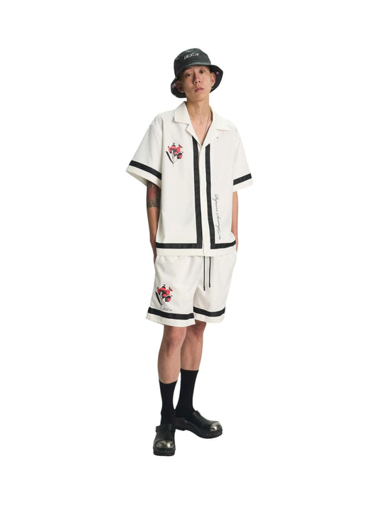 Rta Clyde Elasticated Short White Poppy