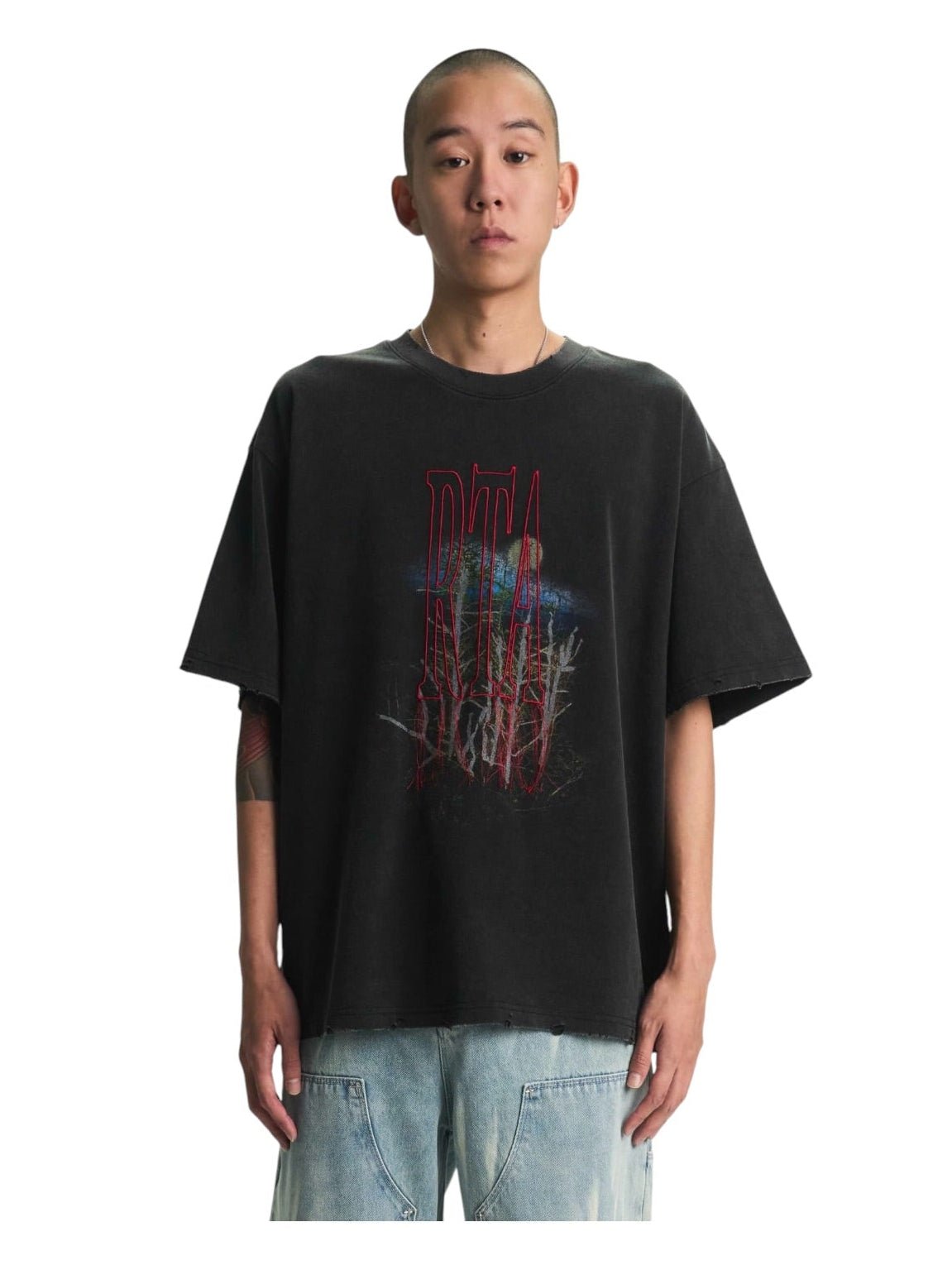 Rta Colin Oversized Short Sleeve Tee Black Forest