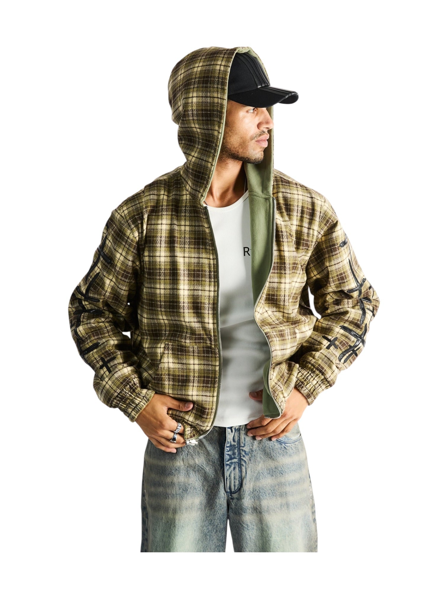 Probus Rta Elen Reversible Zip Up Hoodie | Olive Plaid Combo Rta Elen Reversible Zip Up Hoodie | Olive Plaid Combo OLIVE