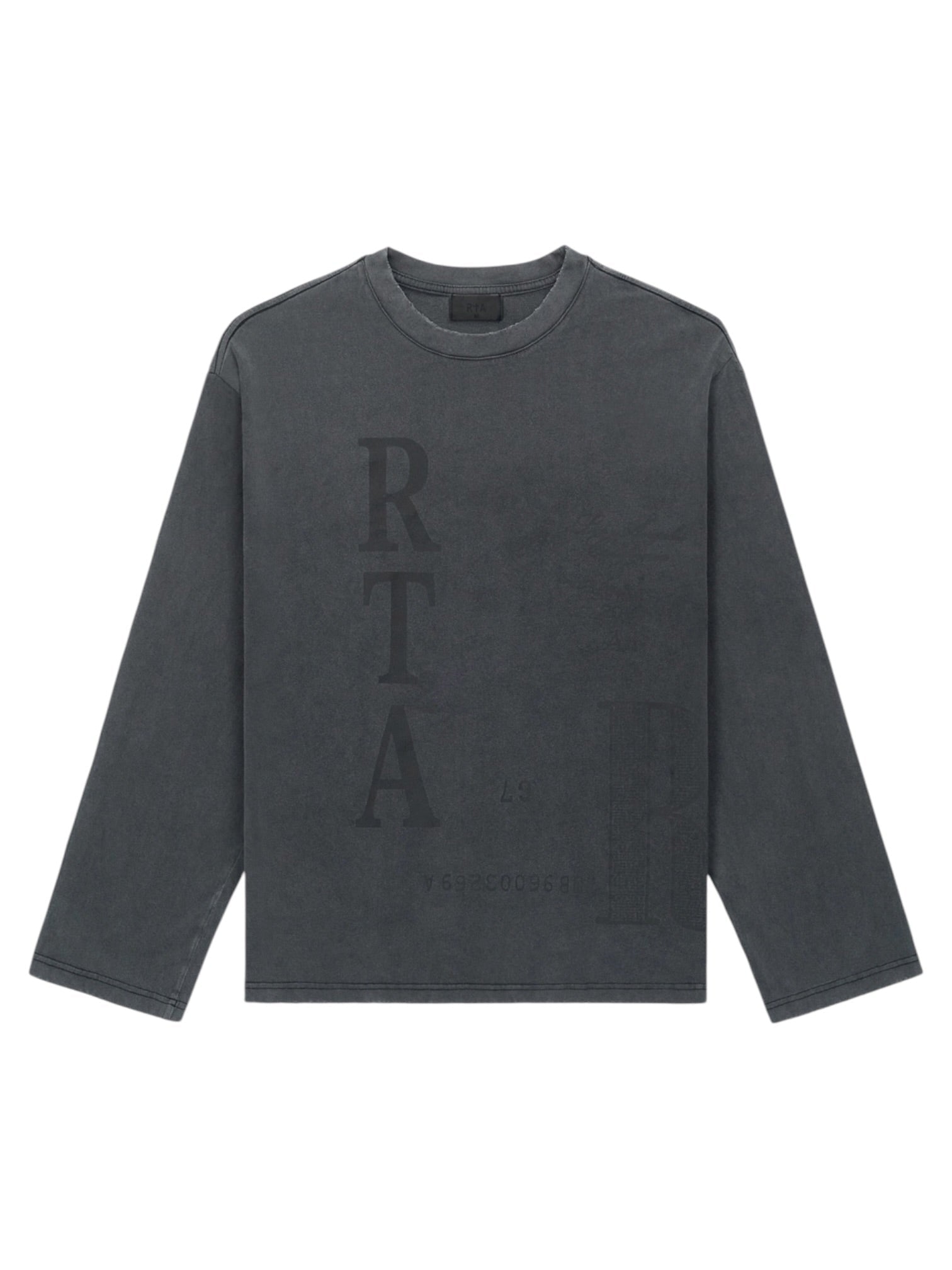 Rta Marceau Oversized Ls Tee | Vintage Black Counterfeit