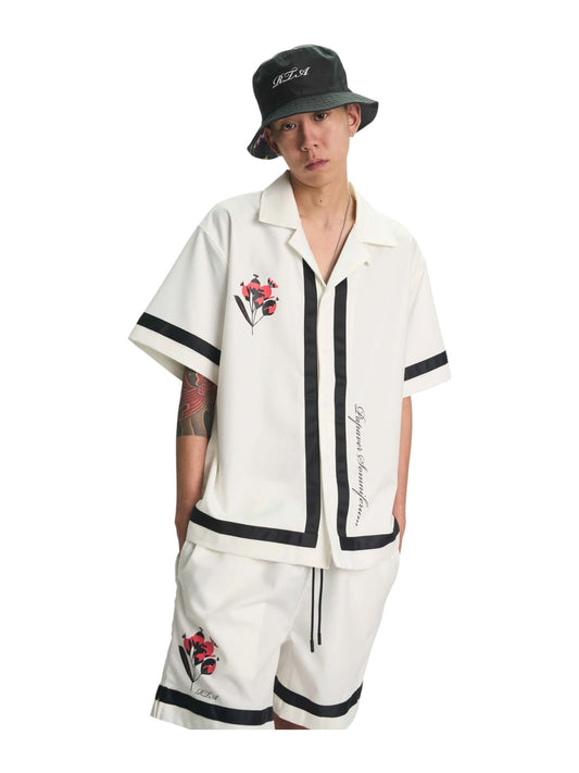 Rta Nathan Oversized Shirt White Poppy