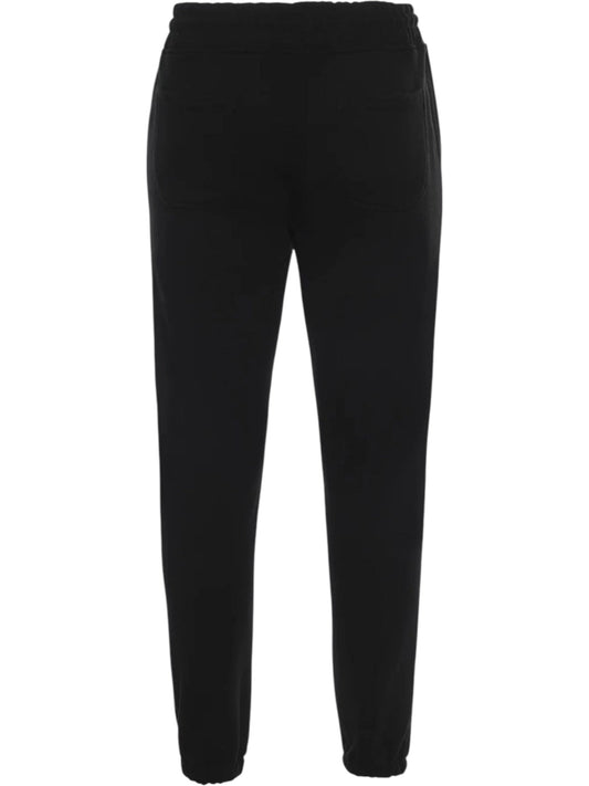 The RTA Owen black collegiate jogger sweatpants are shown from the back, featuring an elastic waistband, ankle cuffs, and a subtle RTA logo.