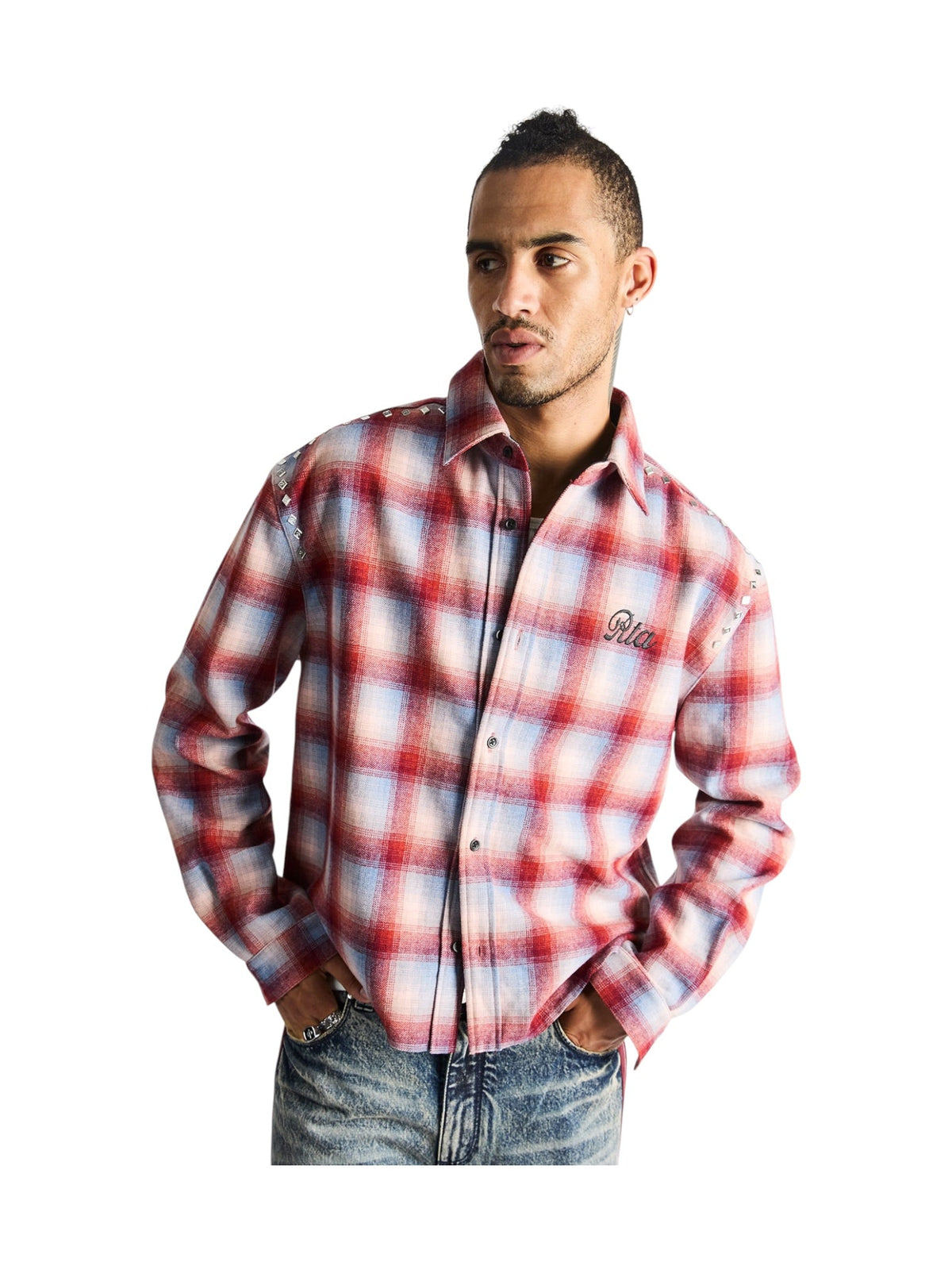 Probus Rta Rynor Cropped Button Up Shirt | Red Plaid Rta Rynor Cropped Button Up Shirt | Red Plaid RED