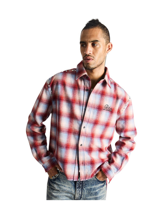 Probus Rta Rynor Cropped Button Up Shirt | Red Plaid Rta Rynor Cropped Button Up Shirt | Red Plaid RED