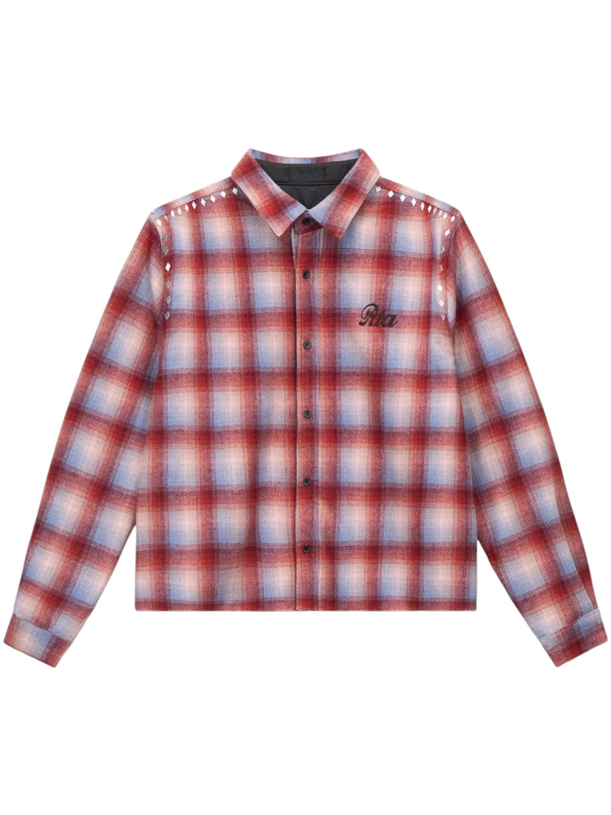 Rta Rynor Cropped Button Up Shirt | Red Plaid