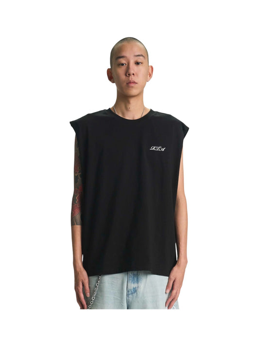 Rta Terry Muscle Tee Black Cursive
