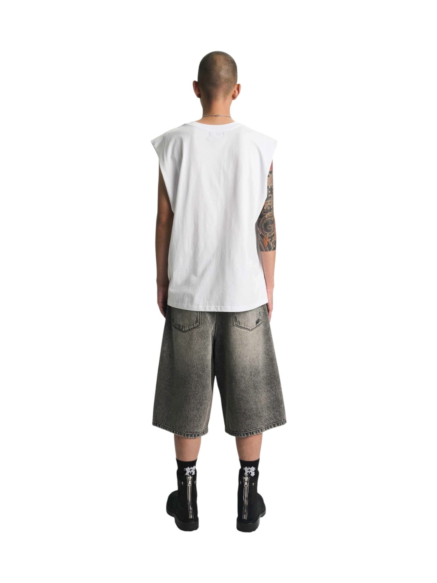 Rta Terry Muscle Tee White Poppy