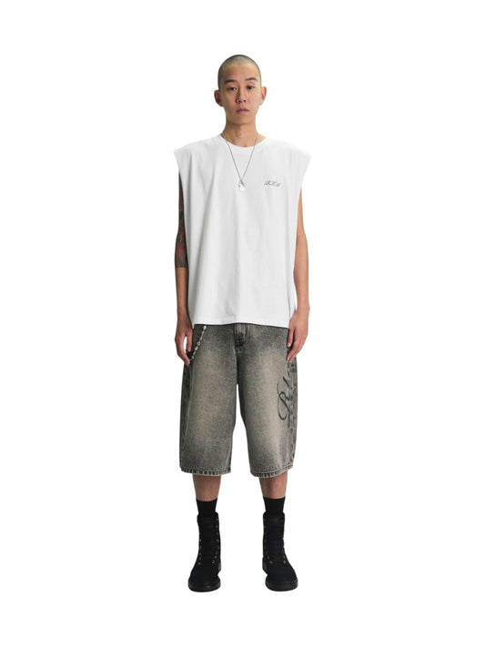 Rta Terry Muscle Tee White Poppy