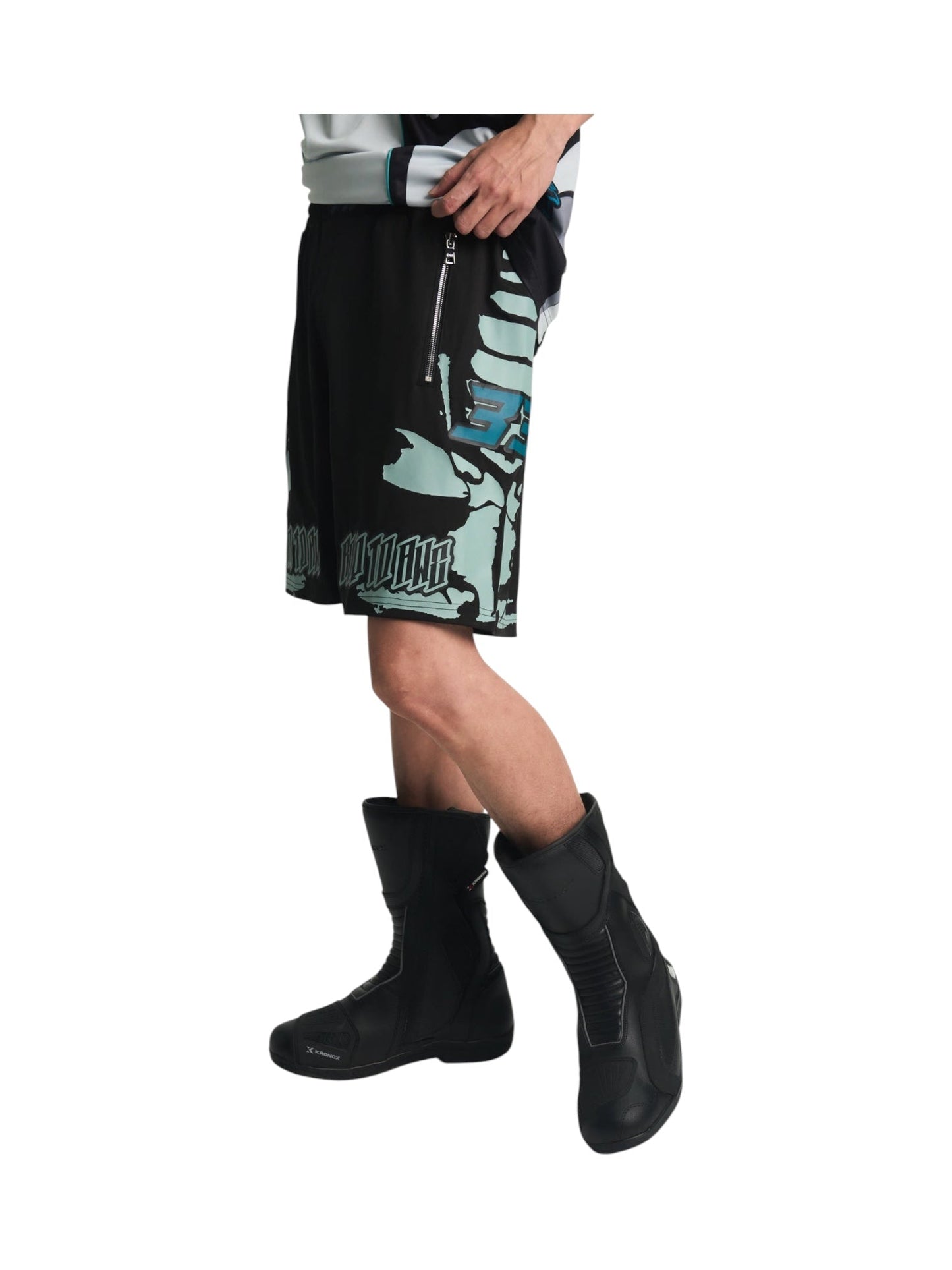 RTA Udo Boxing Short Black Light Teal Racing
