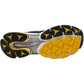 The image shows the yellow, black, and white rubber outsole with a textured tread pattern of the SAUCONY Progrid Triumph 4 (S70704-16) Lemon Chrome running shoe.