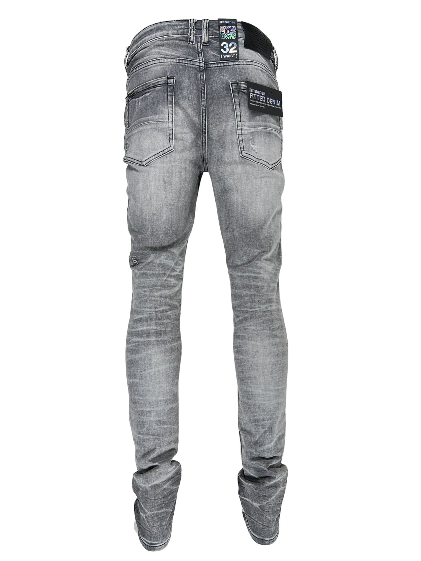 Pair of SERENEDE TITAN JEANS GREY isolated on a white background.