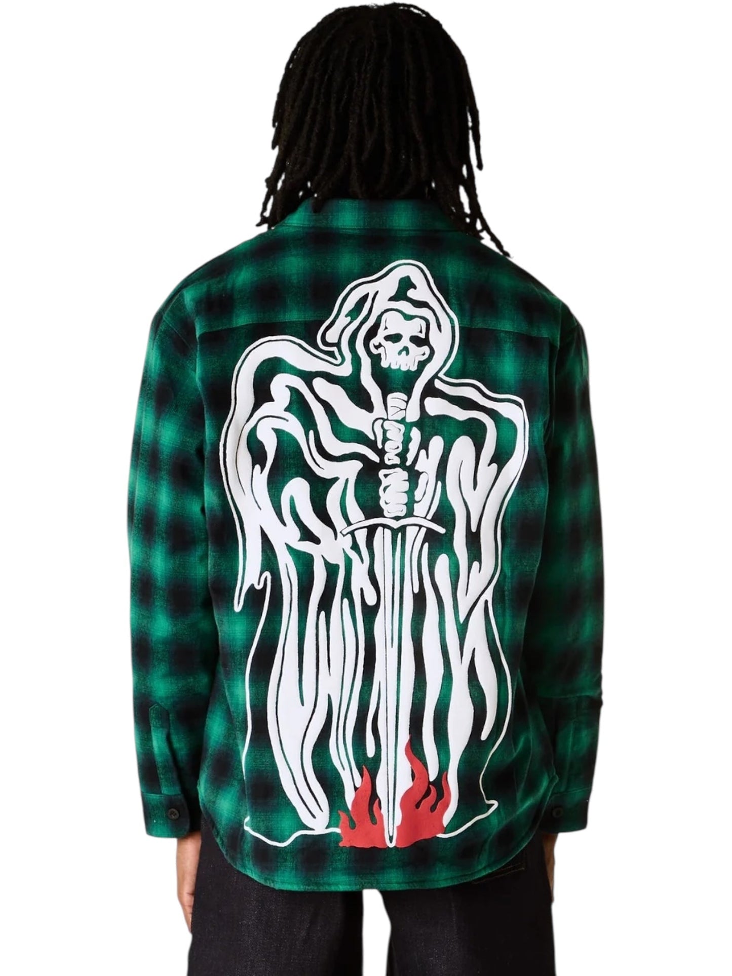 Warren Lotas Reaper with Sword Quilted Lined  Flannel Grn