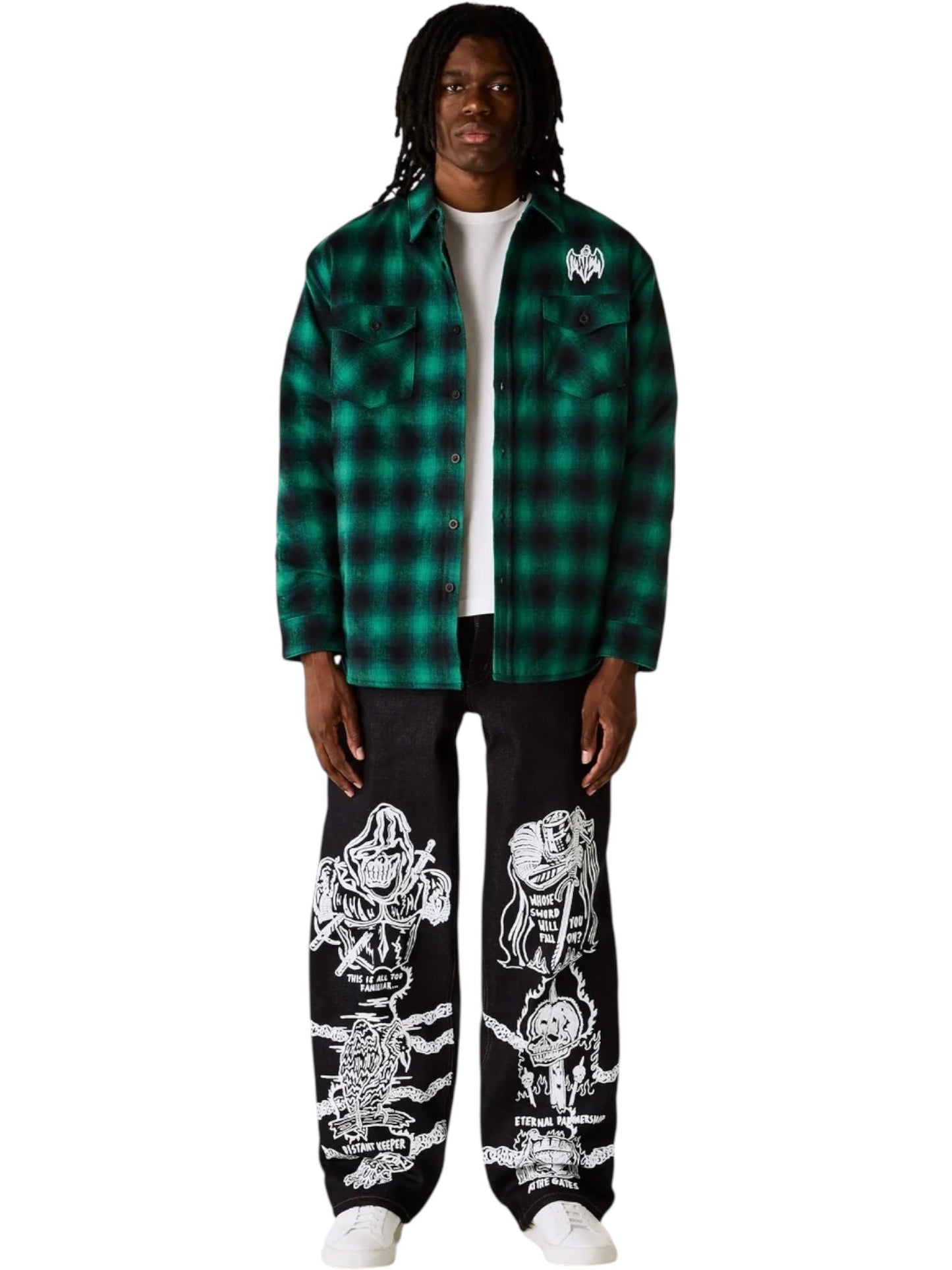Warren Lotas Reaper with Sword Quilted Lined  Flannel Grn