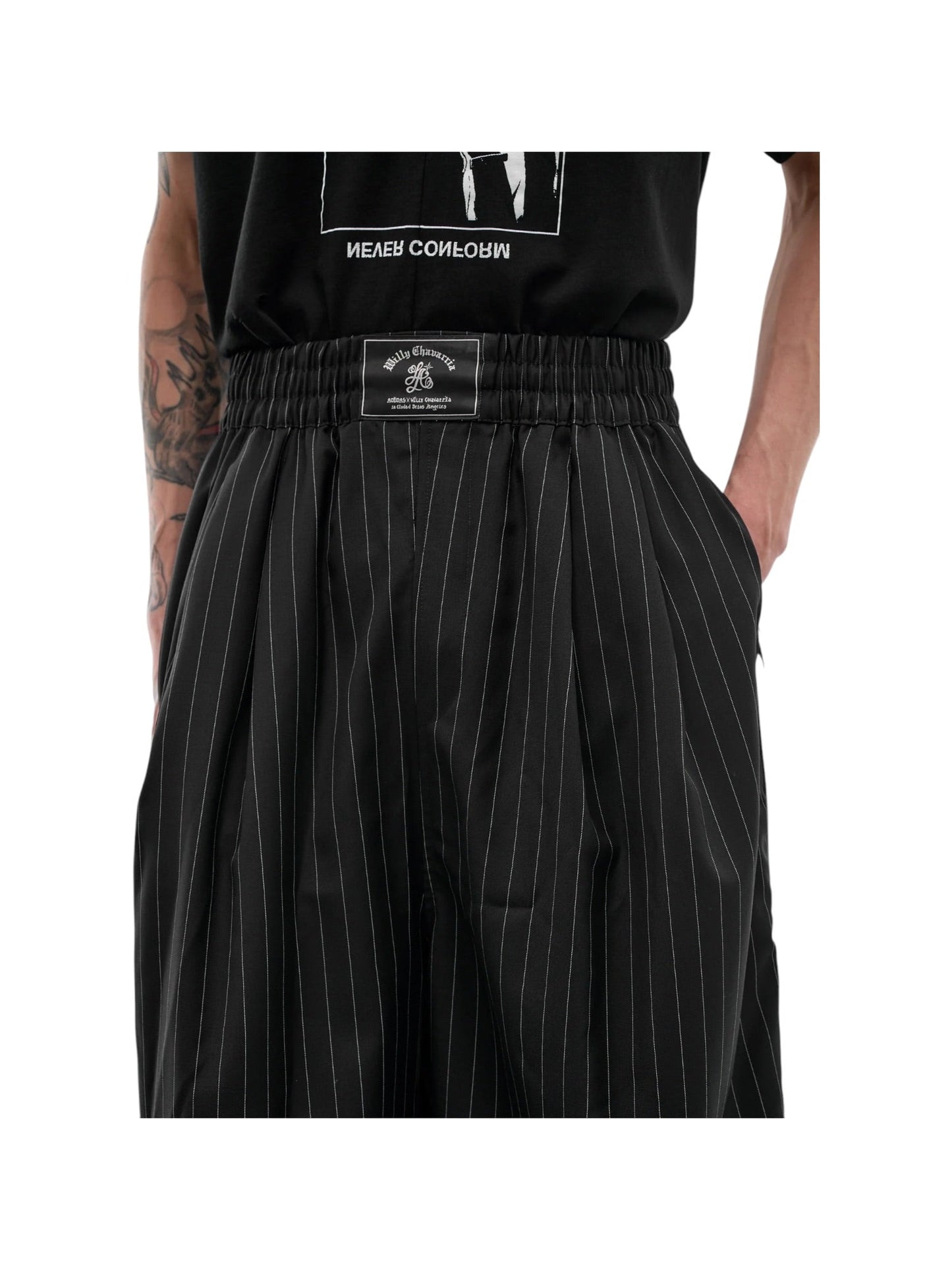 Willy Chavarria X Adidas KV2247  WC Pinst Short Black/White
