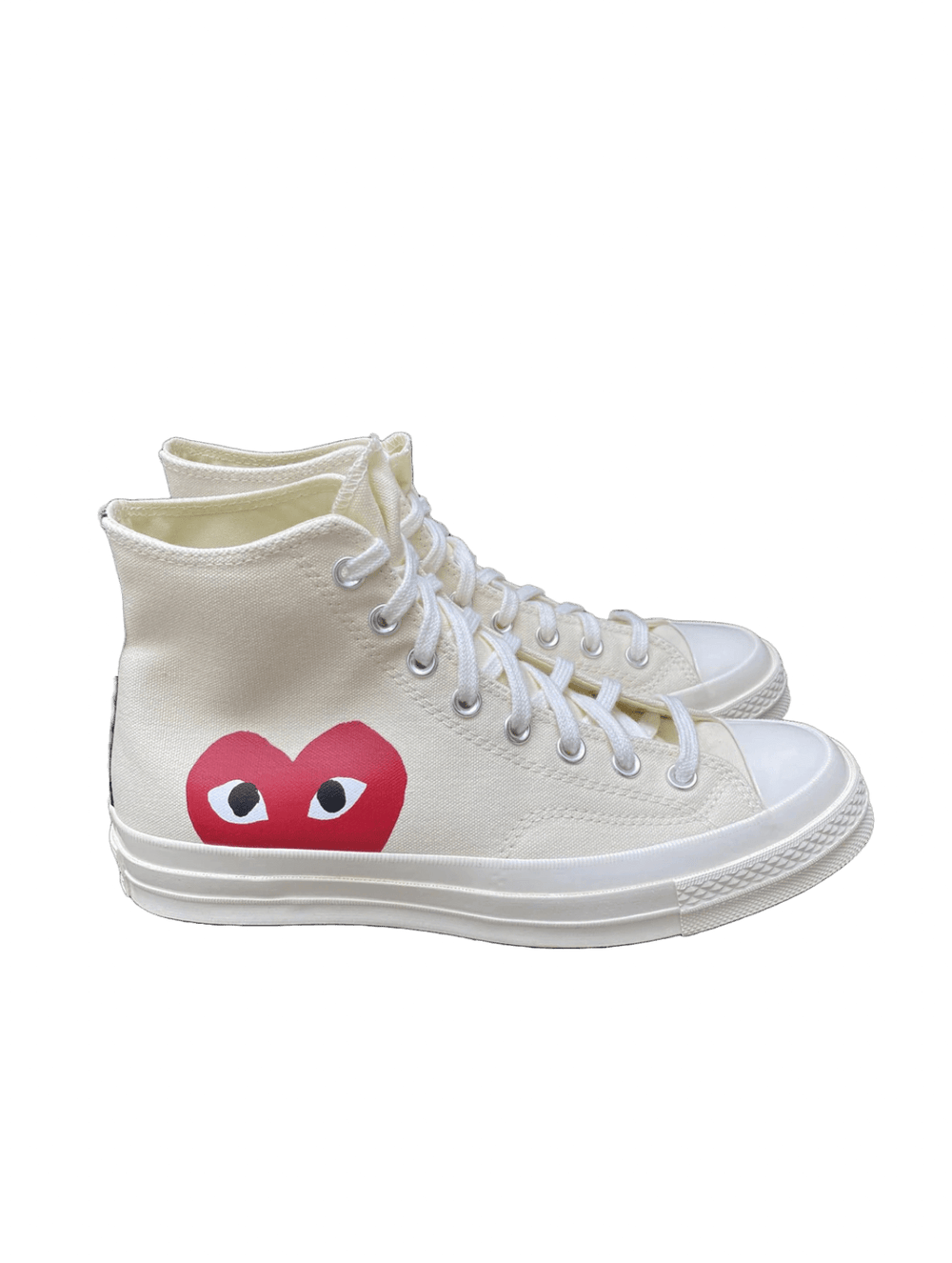 COMMES DES GARCONS 150205C PLAY CONVERSE HIGH CHUCK TAYLOR SNEAKERS BEIGE