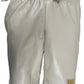 The Advisory Board Crystals Faux Leather Work Shorts in Feldspar Ecru by ADVISORY BOARD CRYSTALS are crafted from leather and feature an adjustable belt with a discreet logo patch near the hem.