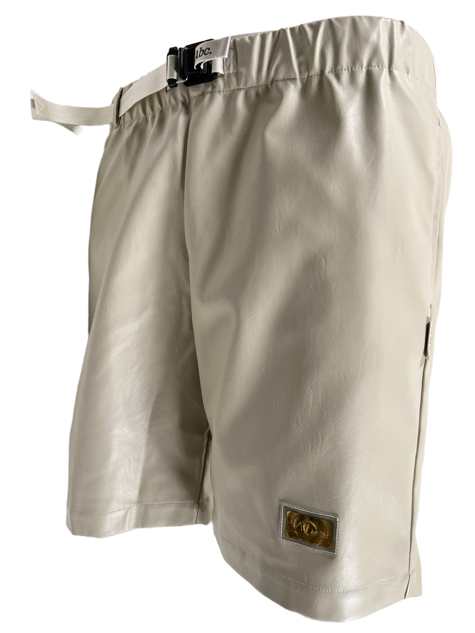 Faux Leather Work Shorts Feldspar Ecru