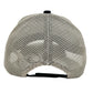 Rear view of a beige BARROW S4BWUABC020 TRUCKER UNISEX hat featuring a mesh back and a black adjustable strap, making it a stylish accessory for any outfit.