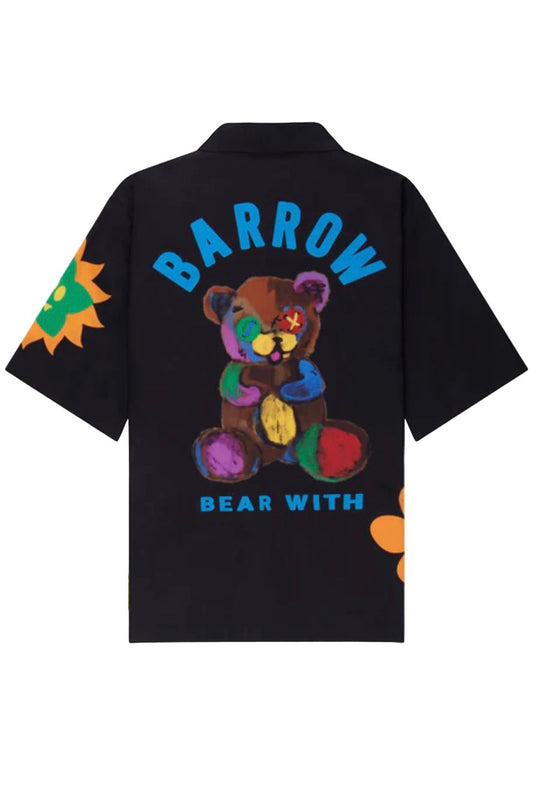 BARROW shirt with multicolor teddy bear graphic and the text "barrow bear with