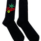 Step into comfort and style with Barrow S4BWUASO024 unisex black socks by BARROW. Featuring palm tree graphics, the word "Barrow," a smiley face, and striking red accents, these high-quality socks perfectly blend fun and function.