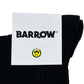 The Barrow S4BWUASO024 Unisex Socks feature a premium black design, accented with a white tag displaying "BARROW" and a small yellow smiley face, combining style and comfort.